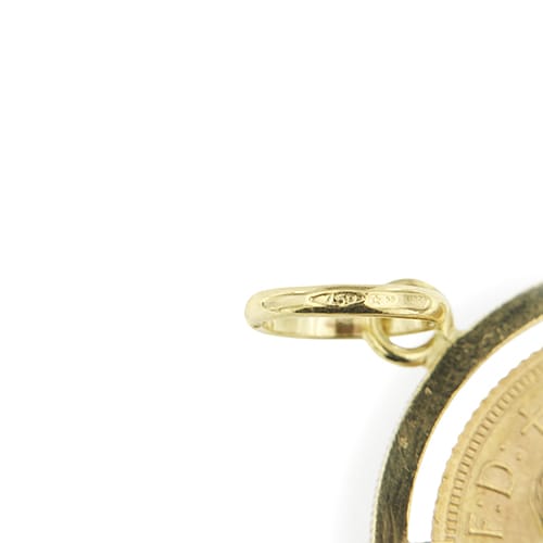Pendentif Pendentif - Souverain anglais 1958 en or jaune 58 Facettes 39495
