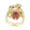 Bague Bague - Corail cabochon et rubis en or jaune 18 ct 58 Facettes 39754