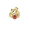 Bague Bague - Corail cabochon et rubis en or jaune 18 ct 58 Facettes 39754