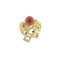 Bague Bague - Corail cabochon et rubis en or jaune 18 ct 58 Facettes 39754