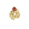 Bague Bague - Corail cabochon et rubis en or jaune 18 ct 58 Facettes 39754