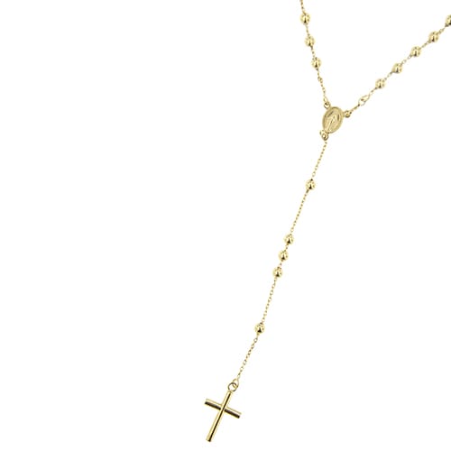Collier Collier chapelet - Collier en or jaune 18 ct avec médaille et croix 58 Facettes 36947