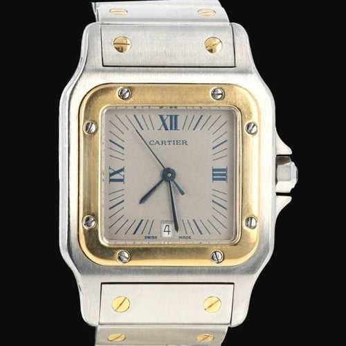 Montre Cartier - Montre Santos de Cartier Galbée en or jaune et acier 58 Facettes MT46227