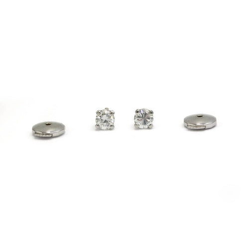 Boucles d'oreilles Puces d'oreilles - Diamants en or blanc 750‰ 58 Facettes 250160R