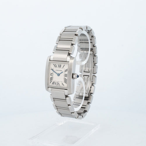 Montre Cartier Tank Française - Montre quartz en acier, cadran romain ivoire 58 Facettes 518