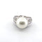 Bague 51 Bague en or blanc 18 ct avec perle et diamants 58 Facettes 81/26 C SHD 31/26