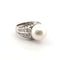 Bague 51 Bague en or blanc 18 ct avec perle et diamants 58 Facettes 81/26 C SHD 31/26