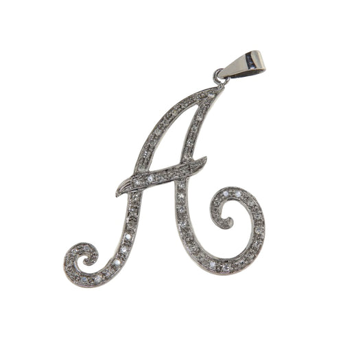 Pendentif Pendentif lettre A en or blanc et diamants 58 Facettes G3928