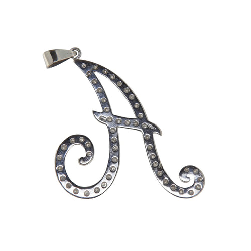 Pendentif Pendentif lettre A en or blanc et diamants 58 Facettes G3928