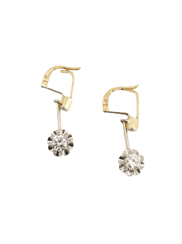 Boucles d'oreilles Boucles d'oreilles pendantes en or 18k et diamants 58 Facettes LP1880/PNNB