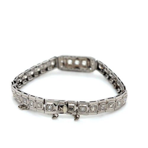 Bracelet Bracelet Art Déco en platine 950 et diamants anciens 58 Facettes BO-16