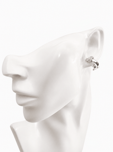 Boucles d'oreilles Boucles d’oreilles style lien pavées de diamants en or gris 18k 58 Facettes LP1885/MNNNB
