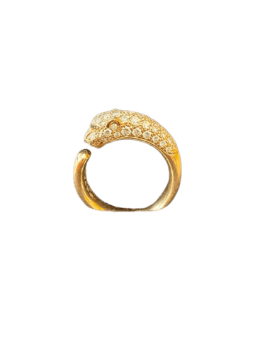 Bague 52 Cartier Panthère - Bague semi-pavée petit modèle en or rose 58 Facettes Jnci08