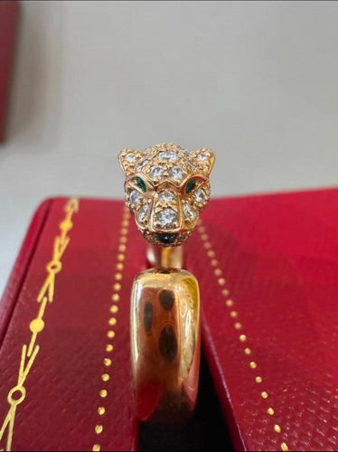 Bague 52 Cartier Panthère - Bague semi-pavée petit modèle en or rose 58 Facettes Jnci08