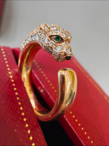 Bague 52 Cartier Panthère - Bague semi-pavée petit modèle en or rose 58 Facettes Jnci08