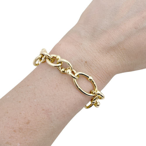 Bracelet Bracelet maillons ovales et circulaires or jaune. 58 Facettes 35589