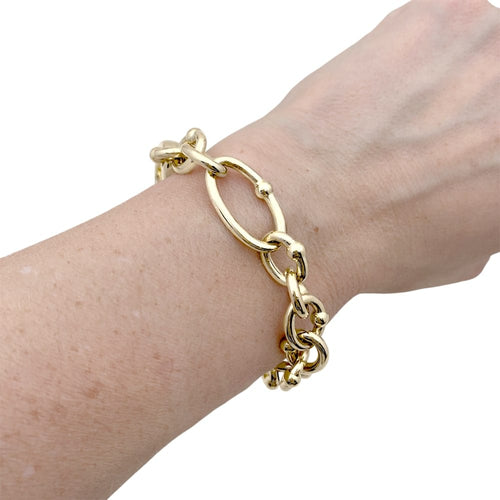 Bracelet Bracelet maillons ovales et circulaires or jaune. 58 Facettes 35589