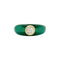 Bague 47 Bague jonc bombée en or jaune, chrysoprase et diamant 58 Facettes 35610