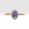 Bague 56 Bague en or jaune 18K avec tanzanite naturelle et diamants 58 Facettes R001