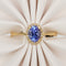 Bague 56 Bague en or jaune 18K avec tanzanite naturelle et diamants 58 Facettes R001