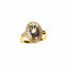 Bague 53 Bague entourage Art déco en or jaune et blanc, diamants et saphirs 58 Facettes LMB-348