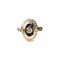 Bague 53 Bague entourage Art déco en or jaune et blanc, diamants et saphirs 58 Facettes LMB-348