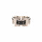 Bague 55 Bague Tank pont en or blanc et saphirs calibrés, diamants 58 Facettes LMB-346