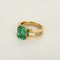Bague 52 Bague en or jaune, émeraude rectangulaire 3.75 carat environ et diamants baguette 58 Facettes 260293