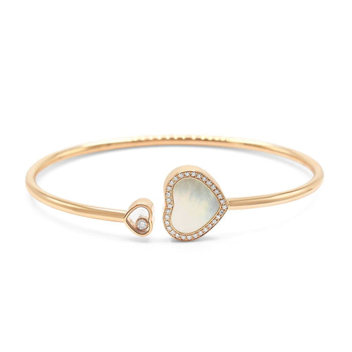 Bracelet Chopard Happy Diamonds Happy Heart - Bracelet en or rose 18k, perle et diamant 58 Facettes 26093