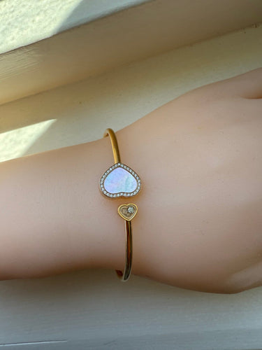 Bracelet Chopard Happy Diamonds Happy Heart - Bracelet en or rose 18k, perle et diamant 58 Facettes 26093