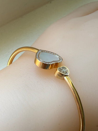 Bracelet Chopard Happy Diamonds Happy Heart - Bracelet en or rose 18k, perle et diamant 58 Facettes 26093