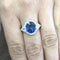 Bague 54 Bague en platine avec saphir Ceylan et diamants 58 Facettes 296/26 E