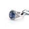 Bague 54 Bague en platine avec saphir Ceylan et diamants 58 Facettes 296/26 E