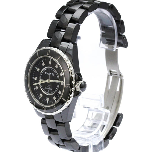 Montre Chanel J12 - Montre automatique en céramique et acier inoxydable, index diamantés 58 Facettes d7p09on25g