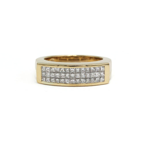Bague 52.5 Bague bandeau en or jaune 750‰ et diamants 58 Facettes 260123R