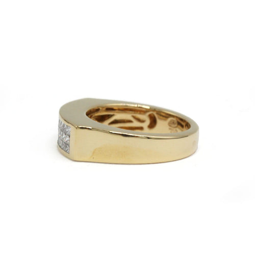 Bague 52.5 Bague bandeau en or jaune 750‰ et diamants 58 Facettes 260123R