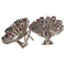 Boucles d'oreilles Boucles d'oreilles fleur en or blanc 18 kt avec diamants, rubis et saphirs 58 Facettes G3936
