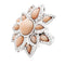 Bague 52 Bague fleur, or blanc, diamants et corail peau d'ange. 58 Facettes 35535