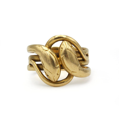 Bague 60 Bague serpents entrelacés ancienne XIXe siècle en or jaune 18K 58 Facettes 1339