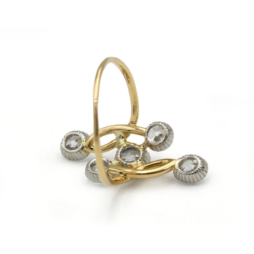 Bague 53 Bague en or jaune 750 sertie de diamants taille ancienne 58 Facettes 1351