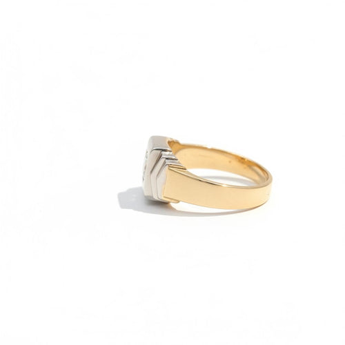 Bague 54 Art déco - Bague en or jaune et blanc 18 carats avec diamant 0,50 ct 58 Facettes 1.0001397/1