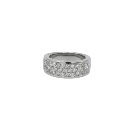 Bague 54 Bague jonc en or blanc 18 carats pavée de diamants 58 Facettes 1.0001143/1