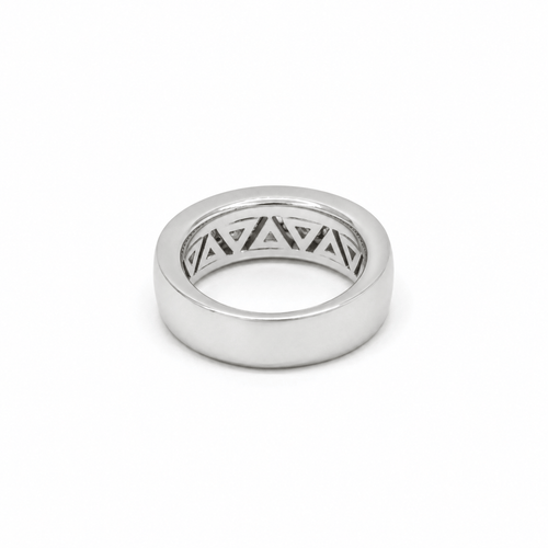 Bague 54 Bague jonc en or blanc 18 carats pavée de diamants 58 Facettes 1.0001143/1