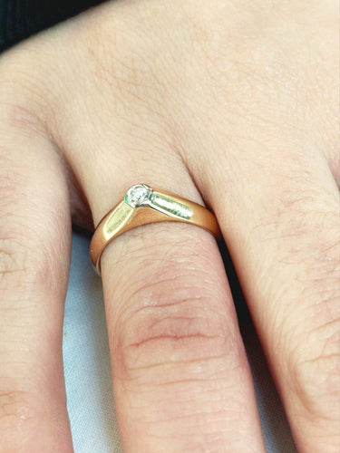 Bague 53 Bague dôme en or jaune 18 carats et diamant 58 Facettes id: 1752936