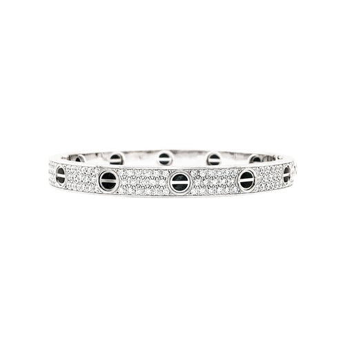 Bracelet Bracelet Cartier, "Love", or blanc, diamants et céramique. 58 Facettes 35588