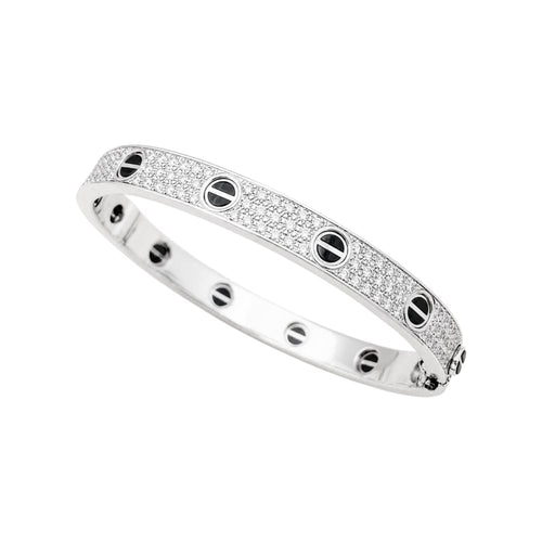 Bracelet Bracelet Cartier, "Love", or blanc, diamants et céramique. 58 Facettes 35588