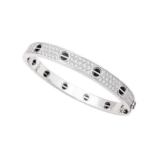 Bracelet Bracelet Cartier, "Love", or blanc, diamants et céramique. 58 Facettes 35588