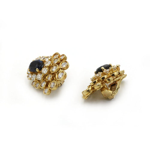 Boucles d'oreilles Boucles d'oreilles en or 750, diamants et saphirs 58 Facettes 1360