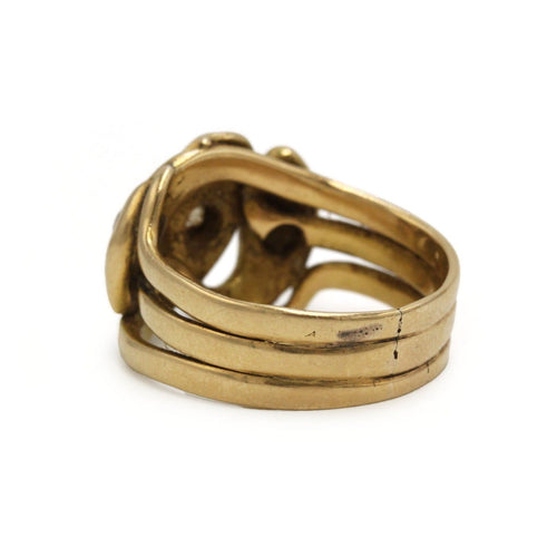 Bague 61 Bague serpent ancienne en or jaune 750 avec diamant et rubis 58 Facettes 1388