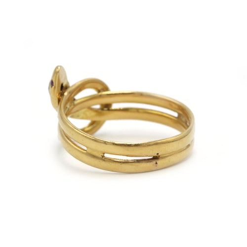 Bague 66 Bague serpent ancienne en or jaune 18K et diamant taille ancienne 58 Facettes 1389